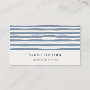 Carte De Visite Boho Chic Bleu Crépuscule Aquarelle Bandes Dessiné