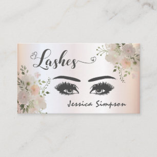 Carte De Visite Boho chic élégant aquarelle floral lashes