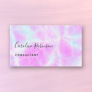 Carte De Visite Boho Chic Lilac Pink Aqua Joli consultant en marbr