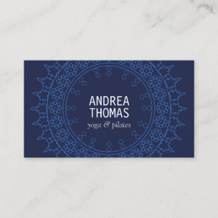 Carte De Visite Boho Chic Mandala bleu/bleu