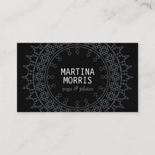Carte De Visite Boho Chic Mandala noir/gris