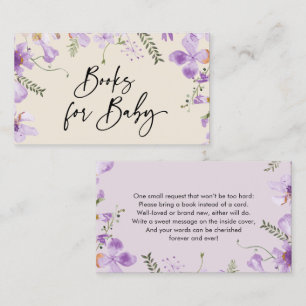 Carte De Visite Boho Chic Mauve Garden Livres pour Baby Insert Car