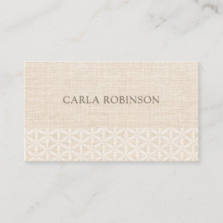 Carte De Visite Boho chic naturel, Beige & Blanc, Fleur de vie