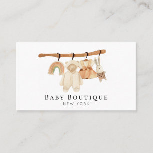 Carte De Visite Boho Clotheslin Baby Boutique Médias sociaux