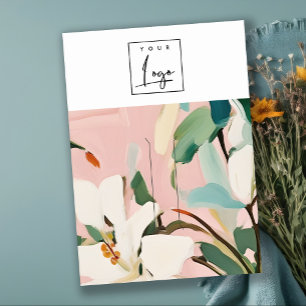 Carte De Visite Boho Colorful rose Turquoise peint Floral Haipin L