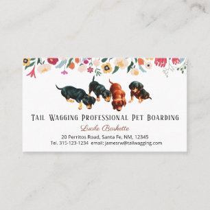 Carte De Visite Boho Cute Dachshund Pups Animaux de compagnie Emba