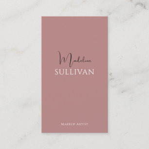 Carte De Visite Boho Dusty Rose Calligraphie Script code QR