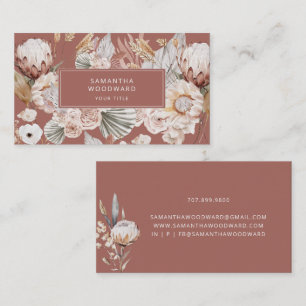 Carte De Visite Boho Fleur sauvage Cream Terracotta Professional