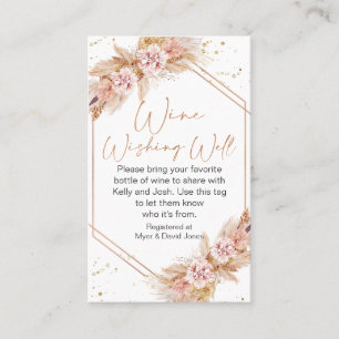 Carte De Visite Boho Floral Rose Gold Wishing well Insérer