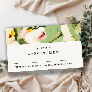 Carte De Visite Boho Green Rose Peint Floral Apport