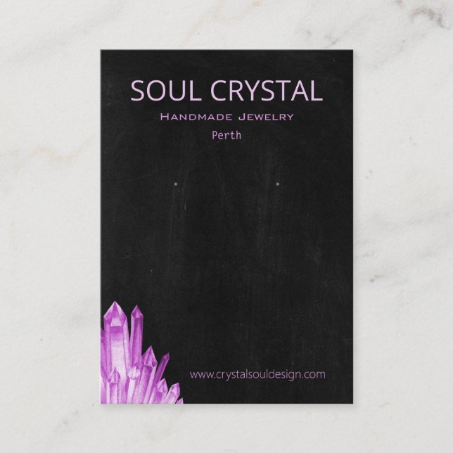 Carte De Visite Boho Gypsy Amethyst Crystal Porte-oreille (Devant)