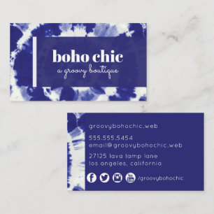 Carte De Visite Boho Indigo Tie Dye