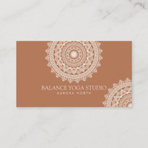 Carte De Visite Boho Ivory Mandala Yoga Nom personnalisé