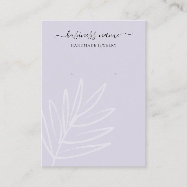 Carte De Visite Boho Leaf Dusty Purple Elevage Bijoux Display (Devant)