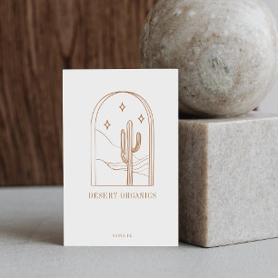 Carte De Visite Boho Minimaliste Cactus Ligne Art Logo Terracotta