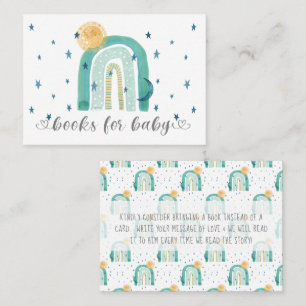 Carte De Visite Boho Modern Rainbow Livres Turquoises pour bébé bo