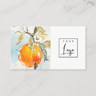 Carte De Visite Boho moderne Abstrait Sketchy Orange Garden Logo
