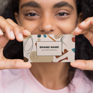 Carte De Visite Boho Motif Abstrait géométrique main dessinée