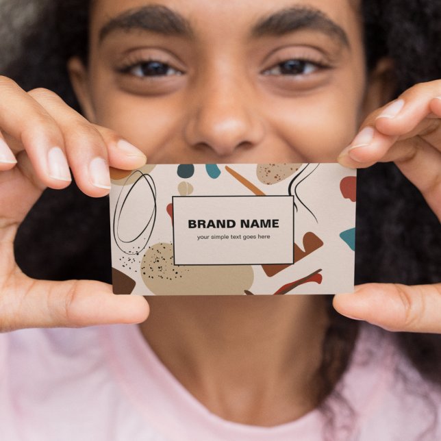 Carte De Visite Boho Motif Abstrait géométrique Terracotta (Créateur téléchargé)