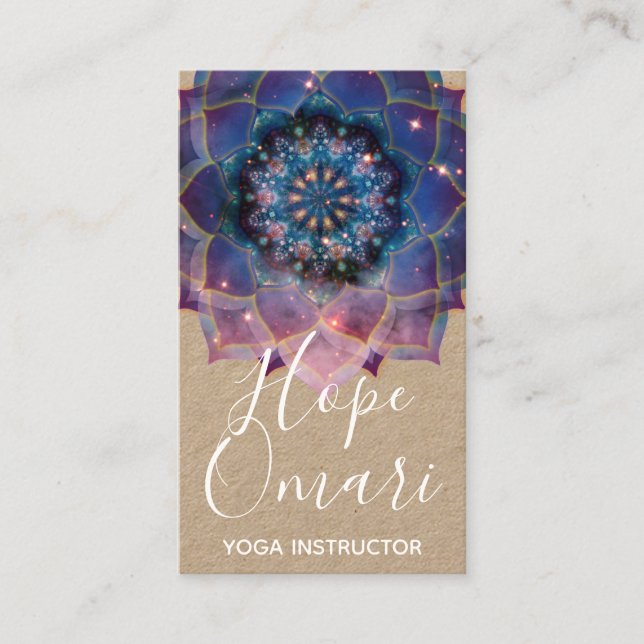 Carte De Visite Boho Nebula Bloom | Conception de Mandala (Devant)