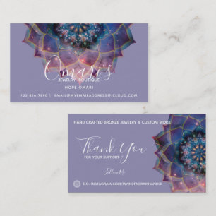 Carte De Visite Boho Nebula Bloom   Conception de Mandala