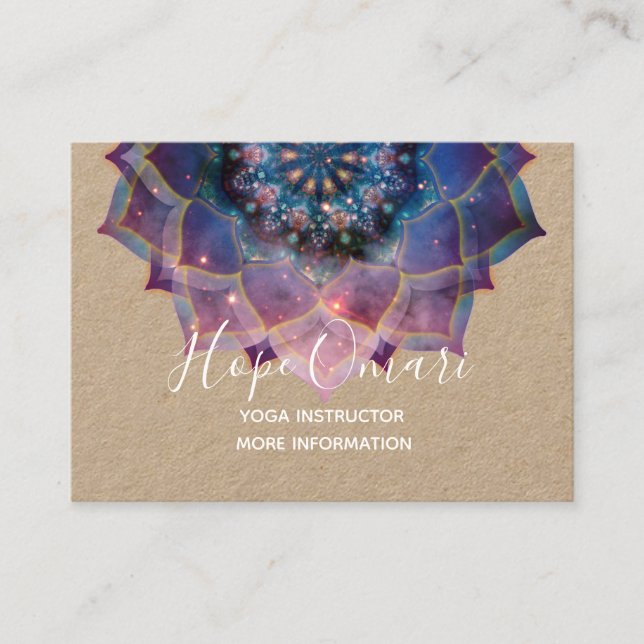 Carte De Visite Boho Nebula Bloom | Conception de Mandala (Devant)