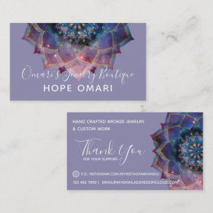 Carte De Visite Boho Nebula Mandala, Mystique