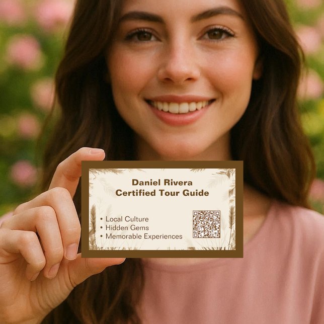 Carte De Visite Boho Pampas Wilderness Earth Tone Tour Guide Beige (Boho Pampas Wilderness Earth Tone Tour Guide Beige Business Card)
