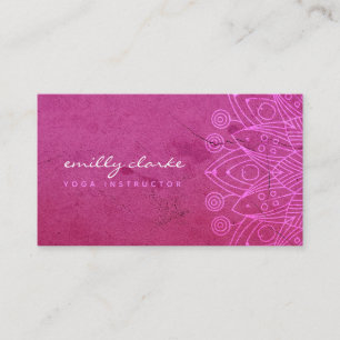 Carte De Visite Boho Pink Mandala Yoga Wellness Instructor Girly