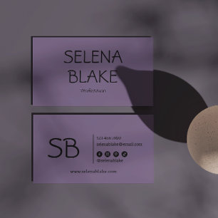 Carte De Visite Boho pourpre minimaliste   Branché Retro chic