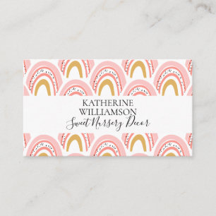 Carte De Visite Boho rose arc-en-ciel