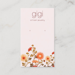 Carte De Visite Boho rose Fleurs sauvages Floral Écran d'oreille