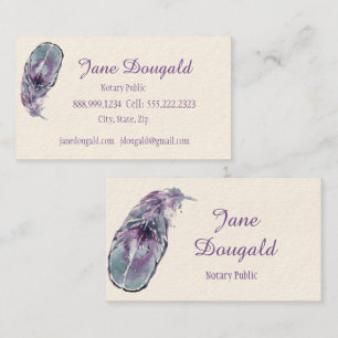 Carte De Visite Boho Stylo Artistique Plume Noir Classique Noir No