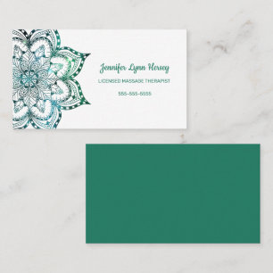 Carte De Visite Boho Turquoise Mandala