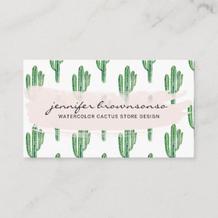 Carte De Visite Boho vert fleur cactus mignon