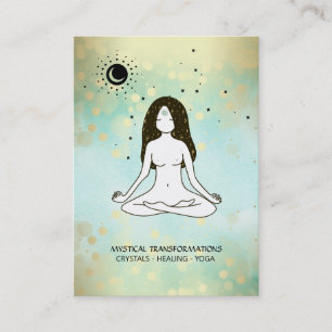 Carte De Visite *~* Boho Yoga Goddess Celestial Moon Magie 3e Oeil