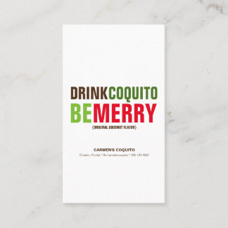 Carte de visite Boire Coquito Soyez Joyeux