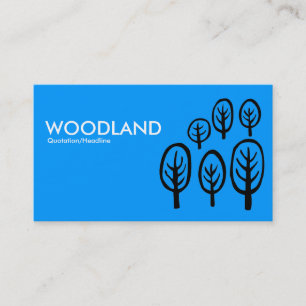 Carte De Visite Bois - blanc et noir sur bleu