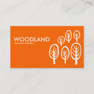 Carte De Visite Bois - Blanc sur Orange