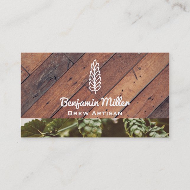 Carte De Visite Bois | Brasserie | Artisan (Devant)
