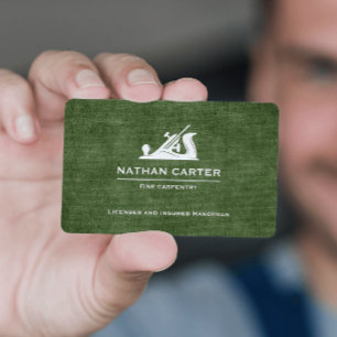 Carte De Visite Bois charpentier Jack Plane Grunge VERT