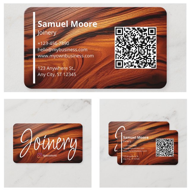 Carte De Visite Bois de Cocobolo moderne (Modern Woodworking Cocobolo wood Business Card
)