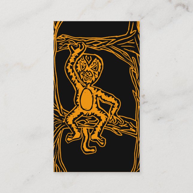Carte De Visite bois de singe orange (Devant)