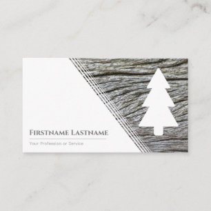 Carte De Visite Bois élégant minimaliste de style arbre blanc au v