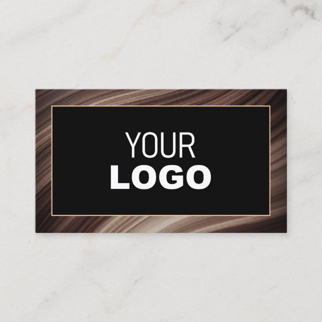Carte De Visite Bois foncé Brown style cadre Modèle Logo (Devant)