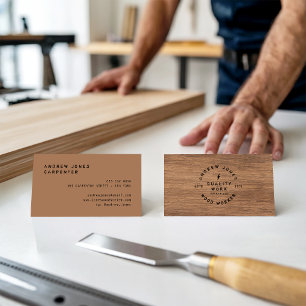 Carte De Visite Bois foncé rustique de typographie vintage