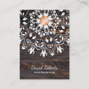 CARTE DE VISITE BOIS MANDALA LOGO CUSTOMISÉ YOGA INSTRUCTEUR