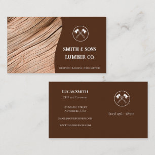 Carte De Visite Bois professionnel - Bois Ax Logo Lumber Company