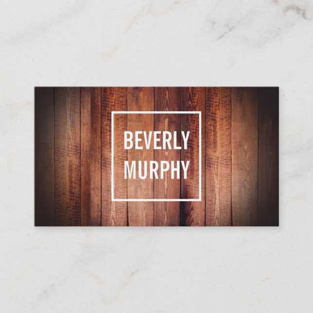 Carte De Visite Bois rustique avec embellissement et Vignette (Devant)