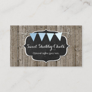 Carte De Visite Bois rustique & Chic Chic Chalkboard Blue Bund